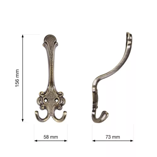 Geel I kabáttartó antik sárgaréz