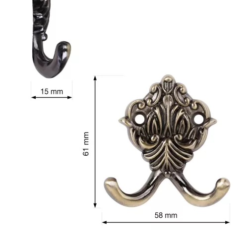 Halen II ruhaakasztó antik sárgaréz