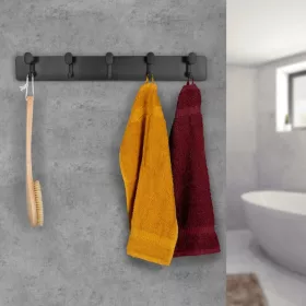 Ruhatartó 550x70 mm 5 akasztó fekete MDF+matt fekete FSC