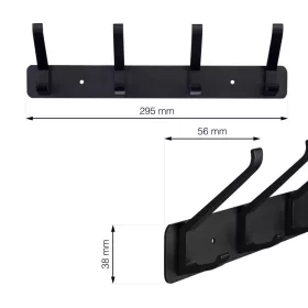 Ruhatartó 450x70 mm 4 akasztó fehér MDF+nikkel FSC