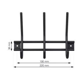 Ruhatartó 3 akasztóval matt fekete