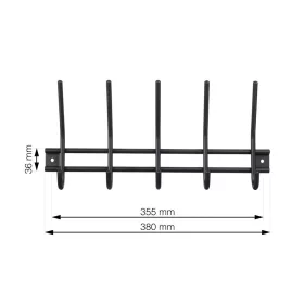 Ruhatartó 5 akasztóval matt fekete