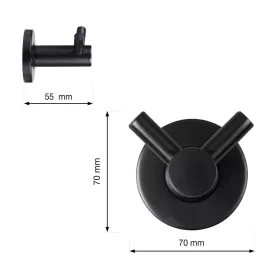 Ruhaakasztó 70x70x45mm rozsdamentes acél fekete