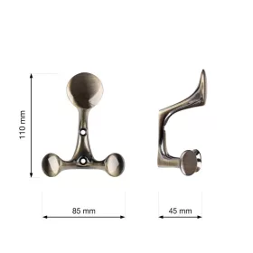 Ligos kabáttartó bronz