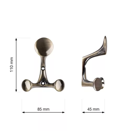 Ligos kabáttartó bronz