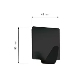 Öntapadós akasztó nagy szögletes matt fekete 2 db.