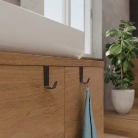   Ajtóakasztó 25x70mm 20mm-es felfüggesztés matt fekete 2 db.