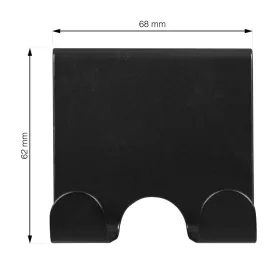   Ajtóakasztó dupla kampó 20 mm-es felfüggesztés matt fekete