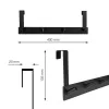 Ajtóakasztó 4 kampóval 20 mm-es felfüggesztéssel matt fekete