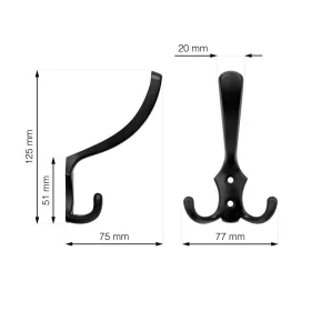 Romana I kabáttartó matt fekete