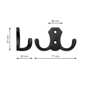 Romana II kabáttartó matt fekete