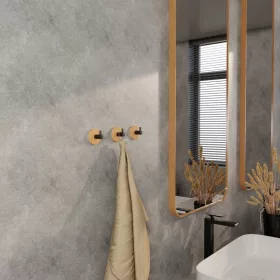 Bambusz kabáttartó 1 akasztóval kerek fekete FSCŽ