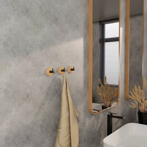 Bambusz kabáttartó 1 akasztóval kerek fekete FSCŽ