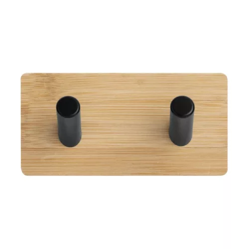 Bambusz kabáttartó 2 akasztóval négyzet alakú fekete FSCŽ