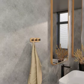 Bambusz kabáttartó 3 akasztóval ovális fekete FSCŽ