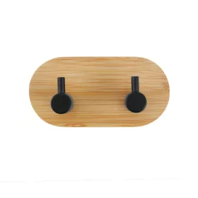 Bambusz kabáttartó 2 akasztóval ovális fekete FSCŽ