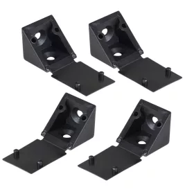 Csatlakozó szögidom 22x22x23mm műanyag fekete 4 db.