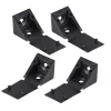 Csatlakozó szögidom 22x22x23mm műanyag fekete 4 db.