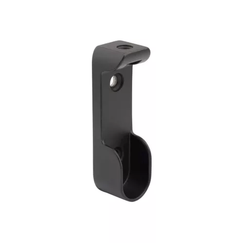 Ovális ruhaakasztó rúdtartó 30x15mm fekete nikkel 2 db.
