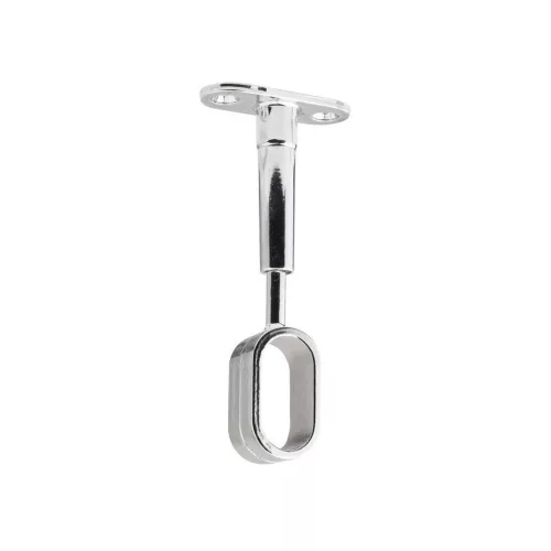 Ovális ruhaakasztó rúdtartó 30x15mm végigfutó / állítható króm