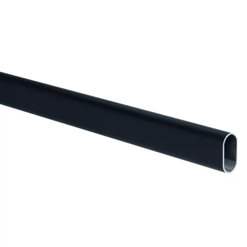 Ovális ruhaakasztó 1500x30x15mm fekete