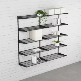 Falra szerelhető polcrendszer DOUBLE, 1500x1630 mm, fekete