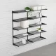 Falra szerelhető polcrendszer DOUBLE, 1500x1630 mm, fekete
