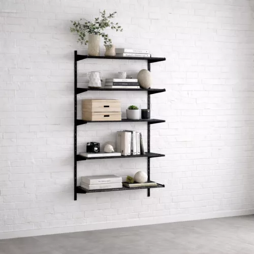 Fali polc szett SINGLE, 1500x830 fekete