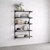 Fali polc szett SINGLE, 1500x830 fekete