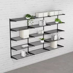 Falra szerelhető polcrendszer TRIPLE, 1500x2430 mm, fekete