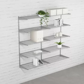 Fali polcrendszer DOUBLE, 1500x1630 mm, ezüst