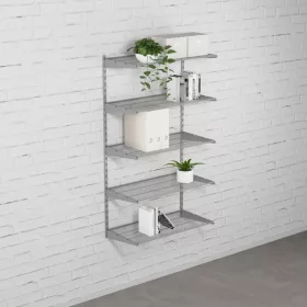 Falra szerelhető polcrendszer SINGLE, 1500x830 mm, ezüst