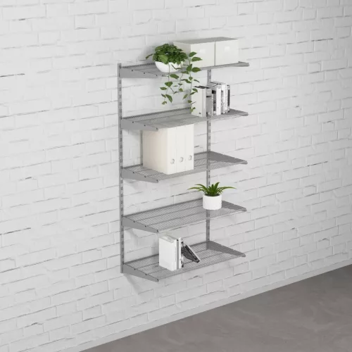 Falra szerelhető polcrendszer SINGLE, 1500x830 mm, ezüst