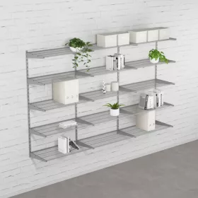 Falra szerelhető polcrendszer TRIPLE, 1500x2430 mm, ezüst