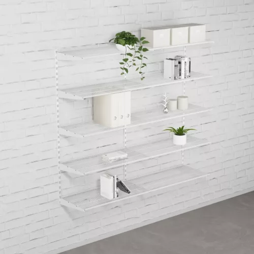 Fali polcrendszer DOUBLE, 1500x1630 mm, fehér