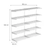 Fali polcrendszer DOUBLE, 1500x1630 mm, fehér