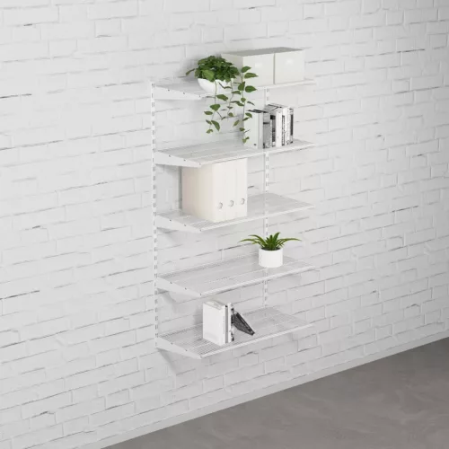 Falra szerelhető polcrendszer SINGLE, 1500x830 mm, fehér