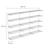 Falra szerelhető polcrendszer TRIPLE, 1500x2430 mm, fehér