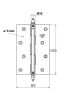 Door Hinge 120*80*3 1004 Copper Spanish Amig