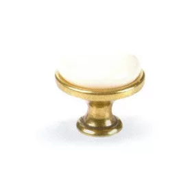   Mâner de mobilier din porțelan alb/alamă Gipa 30 mm 309013
