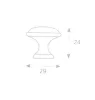 Mâner de mobilier din porțelan alb/alamă Gipa 30 mm 309013