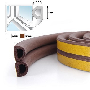 Szigetelő D Profil 100M Barna Öntap. 48-5 Br. 9*6