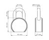 Padlock 65 Mm Round, Steel 465R Blister Pack