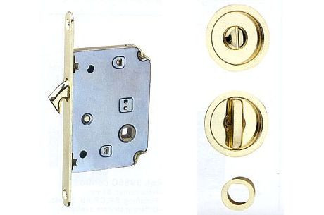 Schiebetürschloss-Set 50mm Drehknopf Kupfer Anbo K48