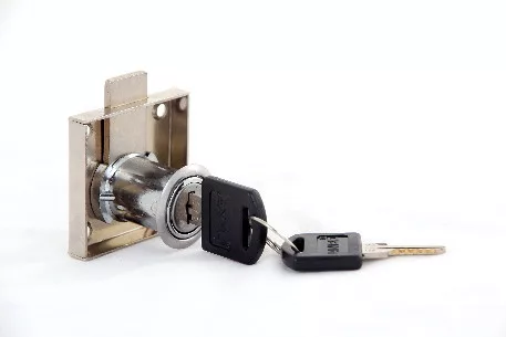 Cylinder Furniture Lock Set 25Mm Chrome Metal Key Anbo Cl 101