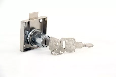 Cylinder Furniture Lock Set 25Mm Chrome Metal Key Anbo Cl 101