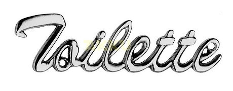 Toilet Sign Chrome "Toilette" 10Cm Pictogram