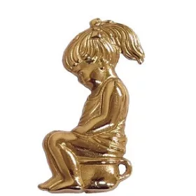   Toilettenschild Kupfer Kleines Mädchen Töpfchen 7,5 cm Piktogramm