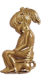 Toilet Sign Copper Little Girl Potty 7.5Cm Pictogram