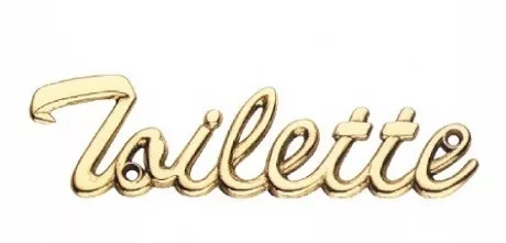 Toilet Sign Copper "Toilette" 10Cm Pictogram